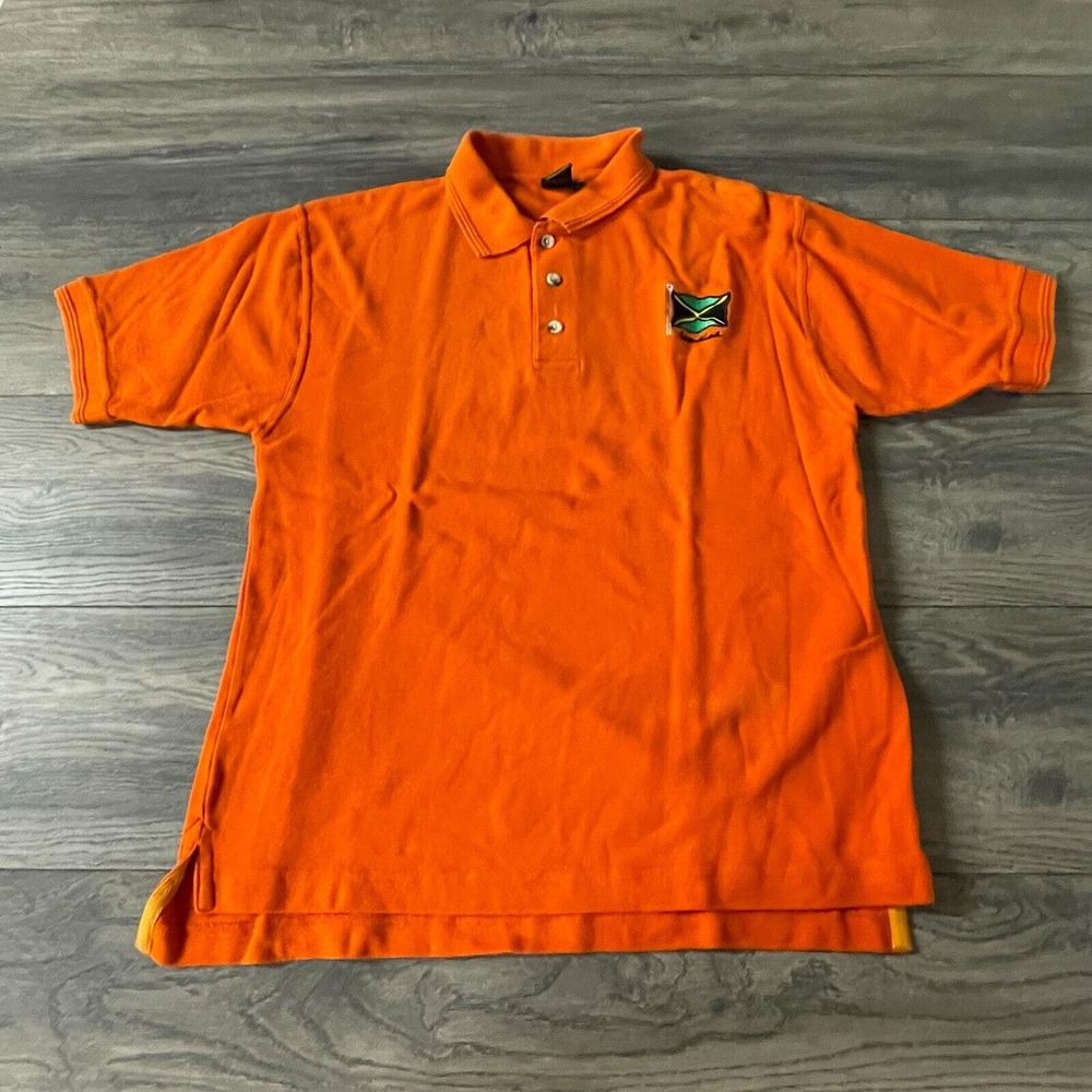 Vintage Jamaica Orange Polo Mens M